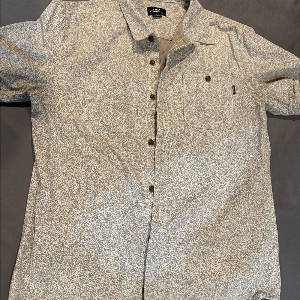 Men's Beige Patterned Shirt - Picture 1 of 7